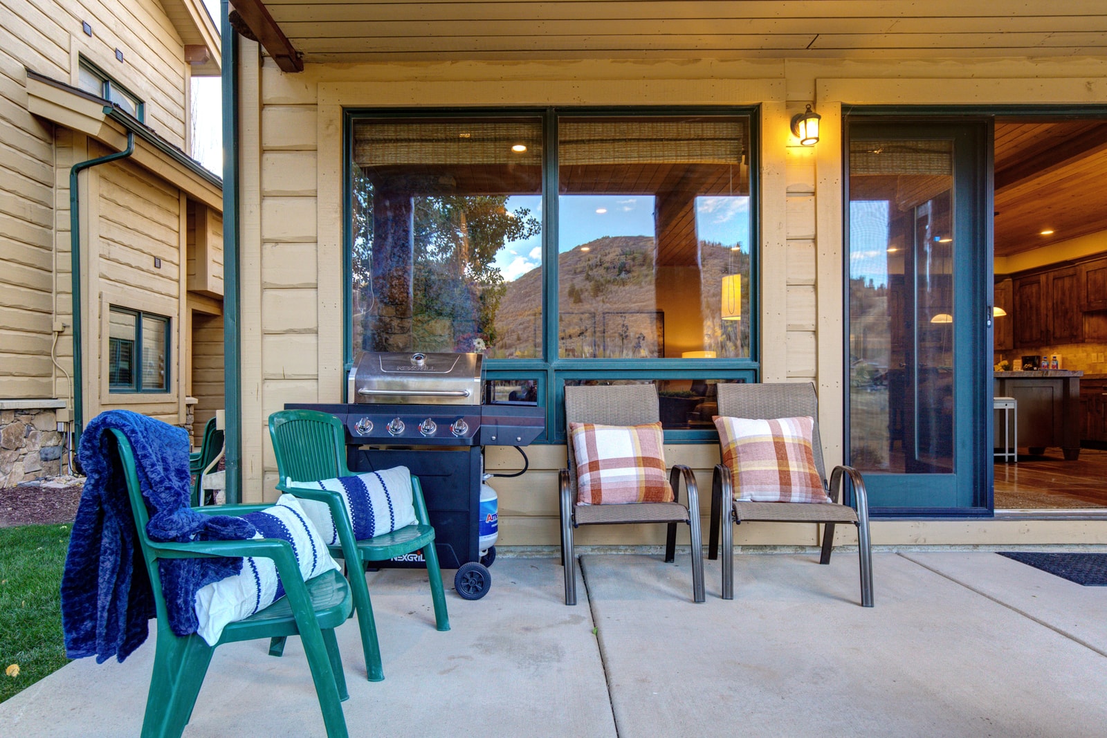 Patio seating and BBQ access make dining al fresco a breeze during warmer months.