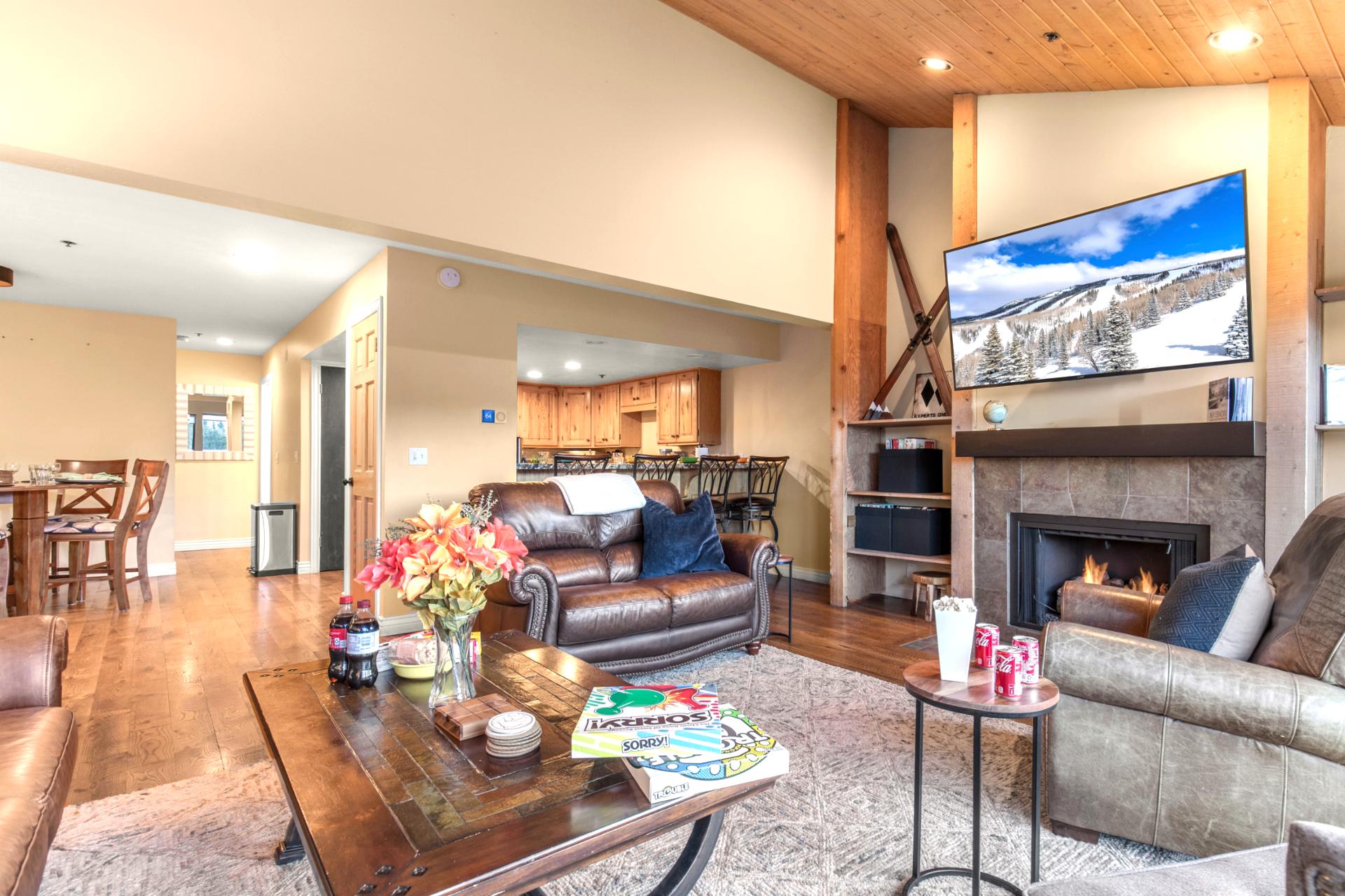 Warming gas fireplace to watch favorite shows or quiet reading moments