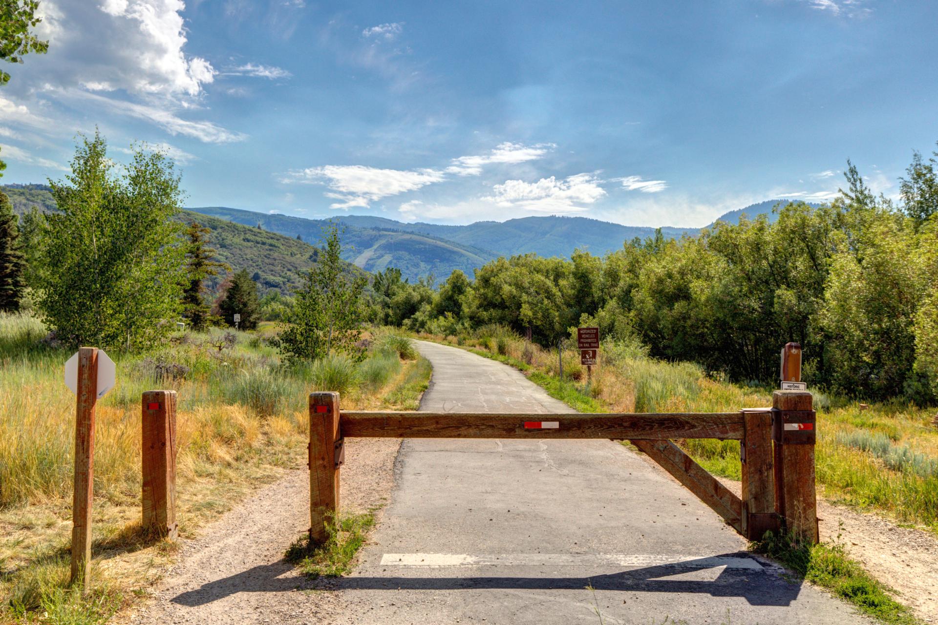 Rail Trail right outside your townhome