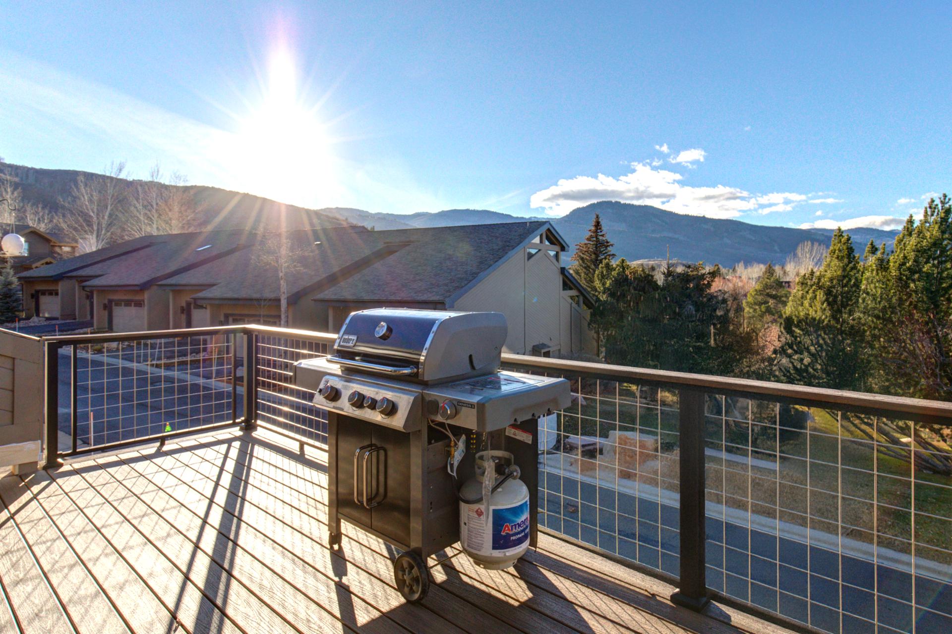 Cooking your favorite outdoor meal is so easy with the BBQ right outside on the front deck