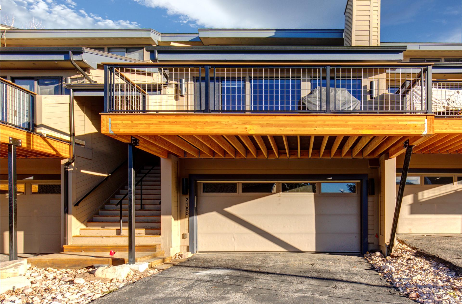 Front balcony hosts BBQ year round and outdoor seating during the summer months