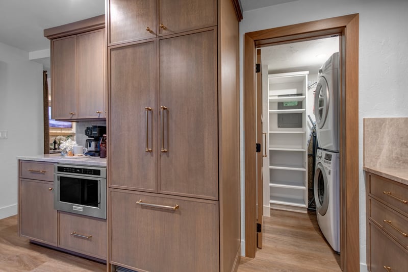 Spacious kitchen with attached laundry room