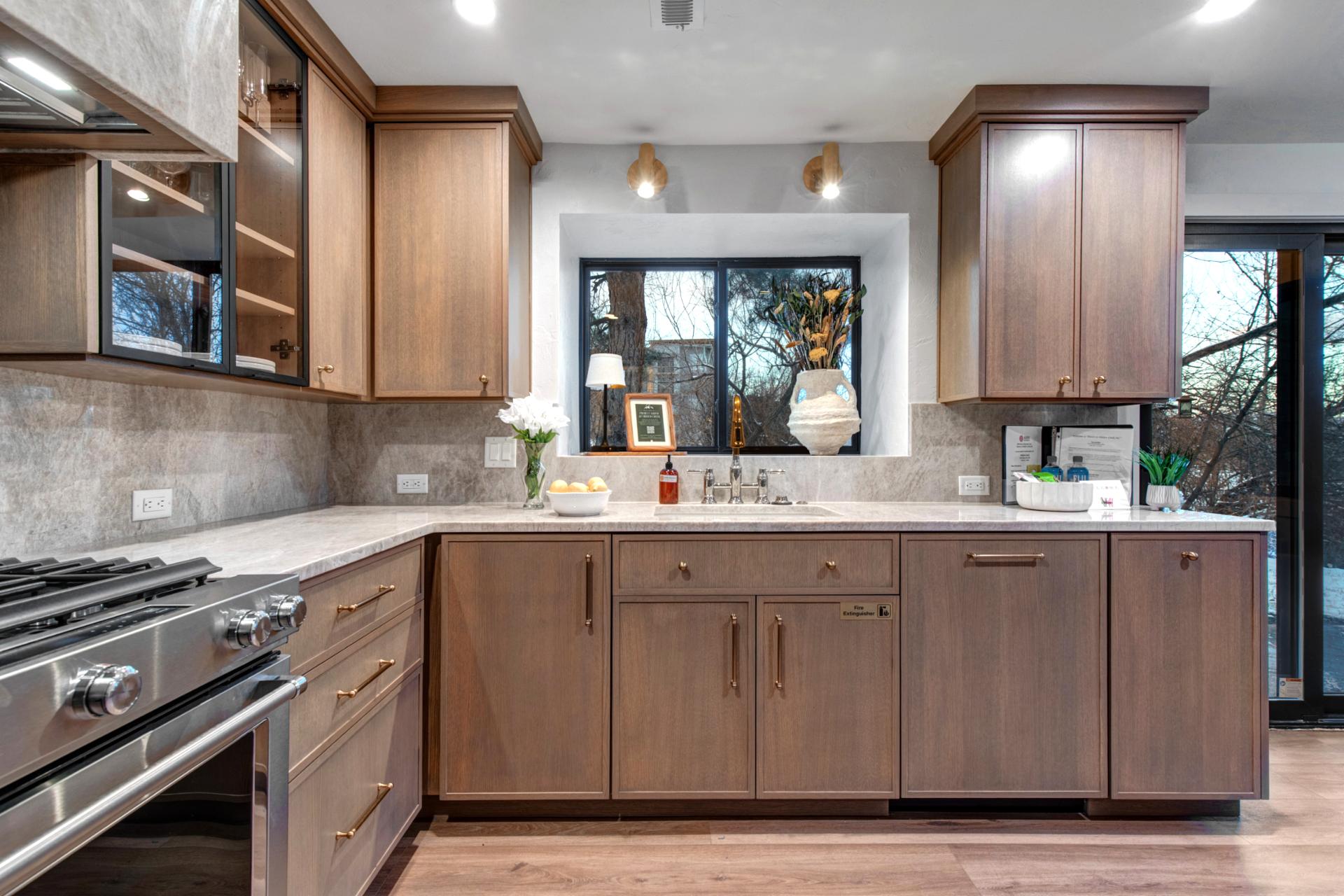 Start your day with views of the babbling creek and open landscape through the kitchen window.
