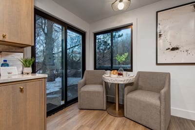 Dinette area ideal for starting your day with coffee or tea.