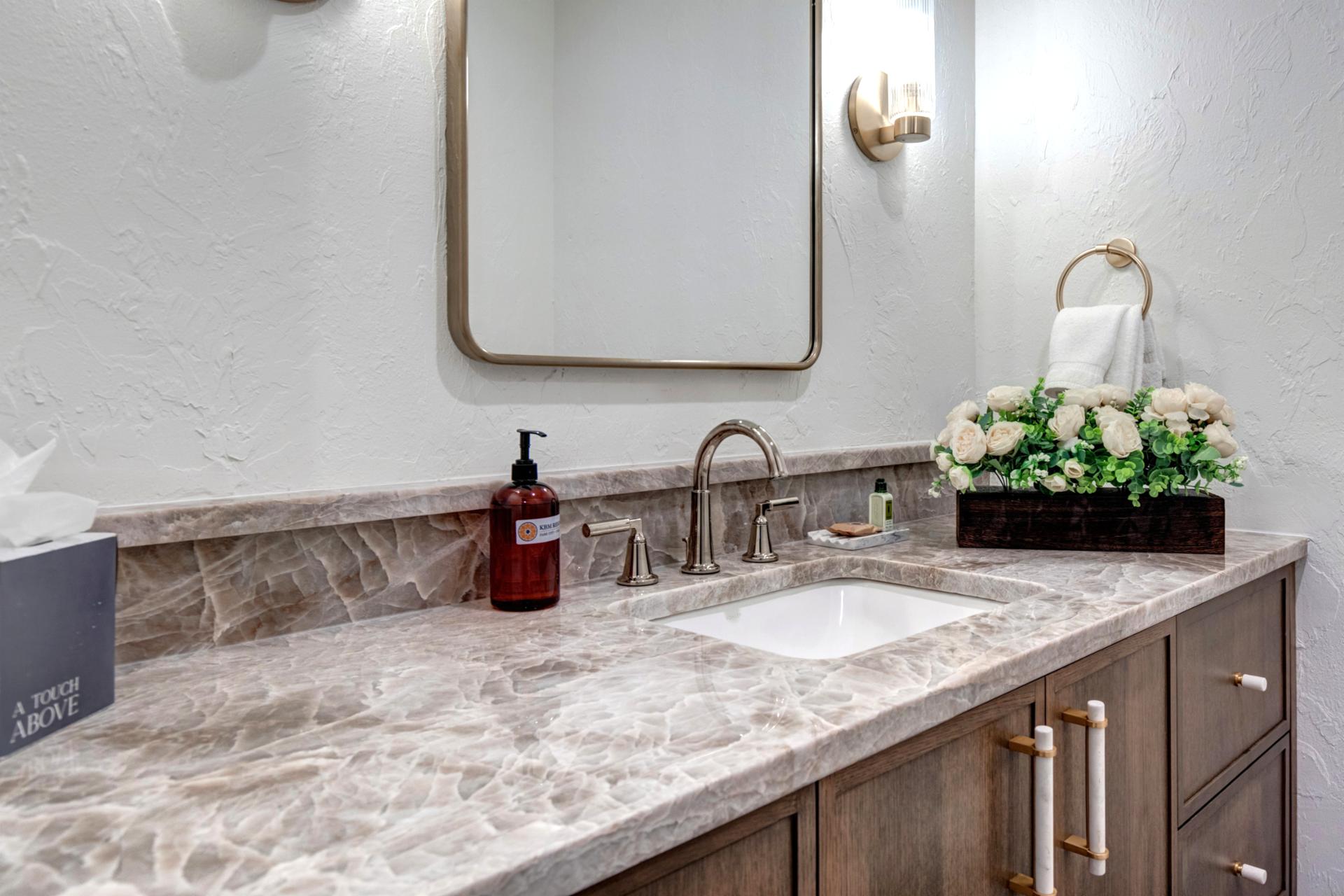 Vanity by the Main Bedroom entrance to shower