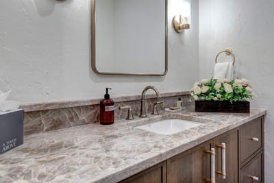 Vanity by the Main Bedroom entrance to shower