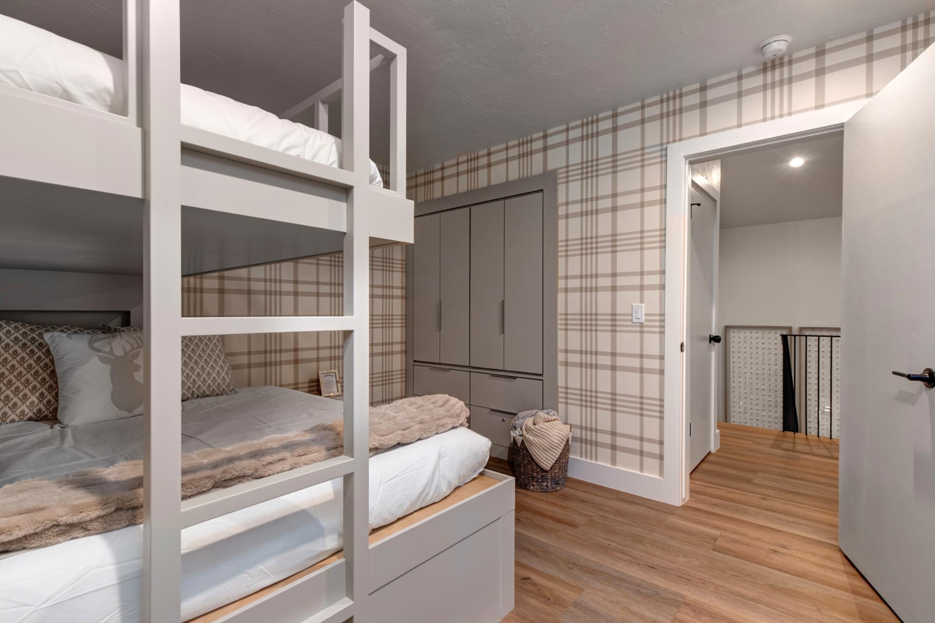 Plenty of closet space for the bunk bed room