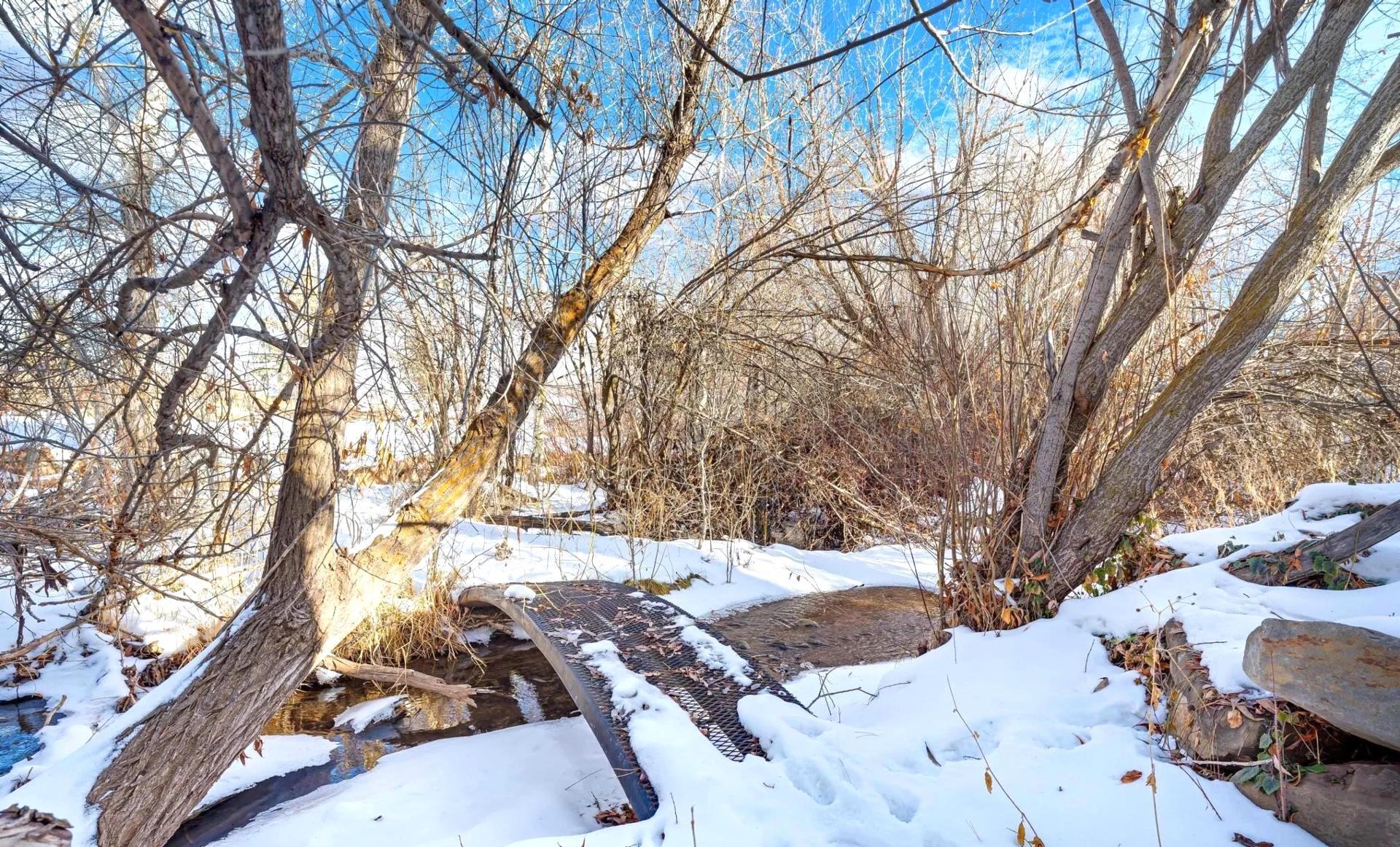 Enjoy peaceful walks by the creek right outside your door.