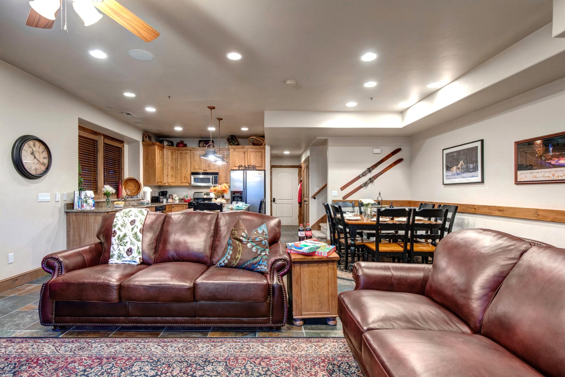 Living area opens to the kitchen and dining, creating space for relaxing and entertaining.