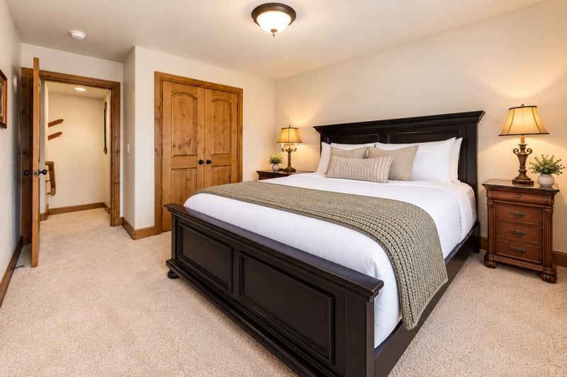 Guest bedroom with closet space