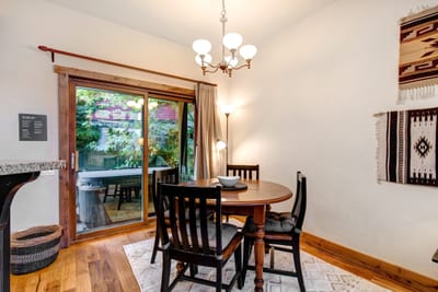 Dining area opens to both kitchen and living spaces, keeping everyone connected at mealtime.