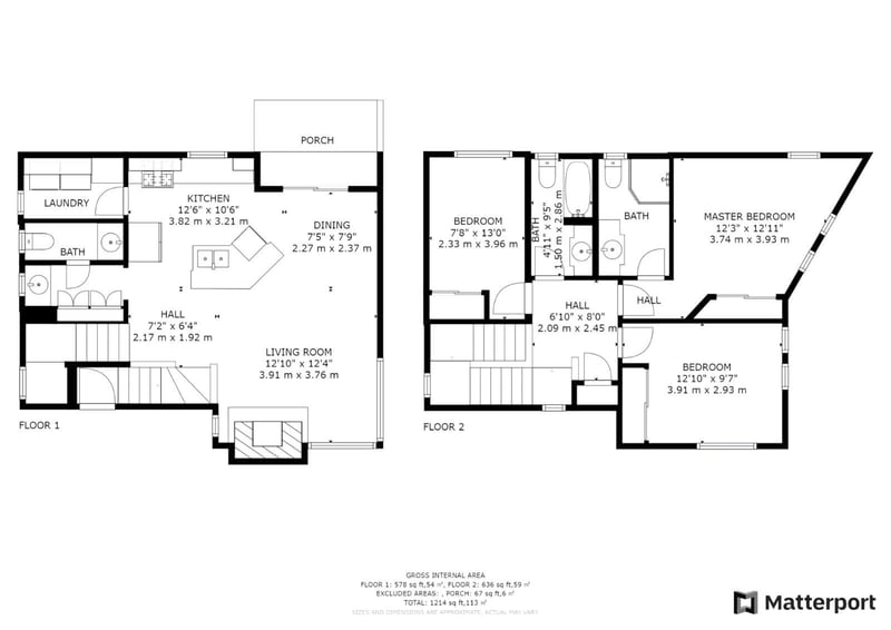 Thoughtfully laid out across two levels, this townhome separates social and sleeping spaces for added comfort.