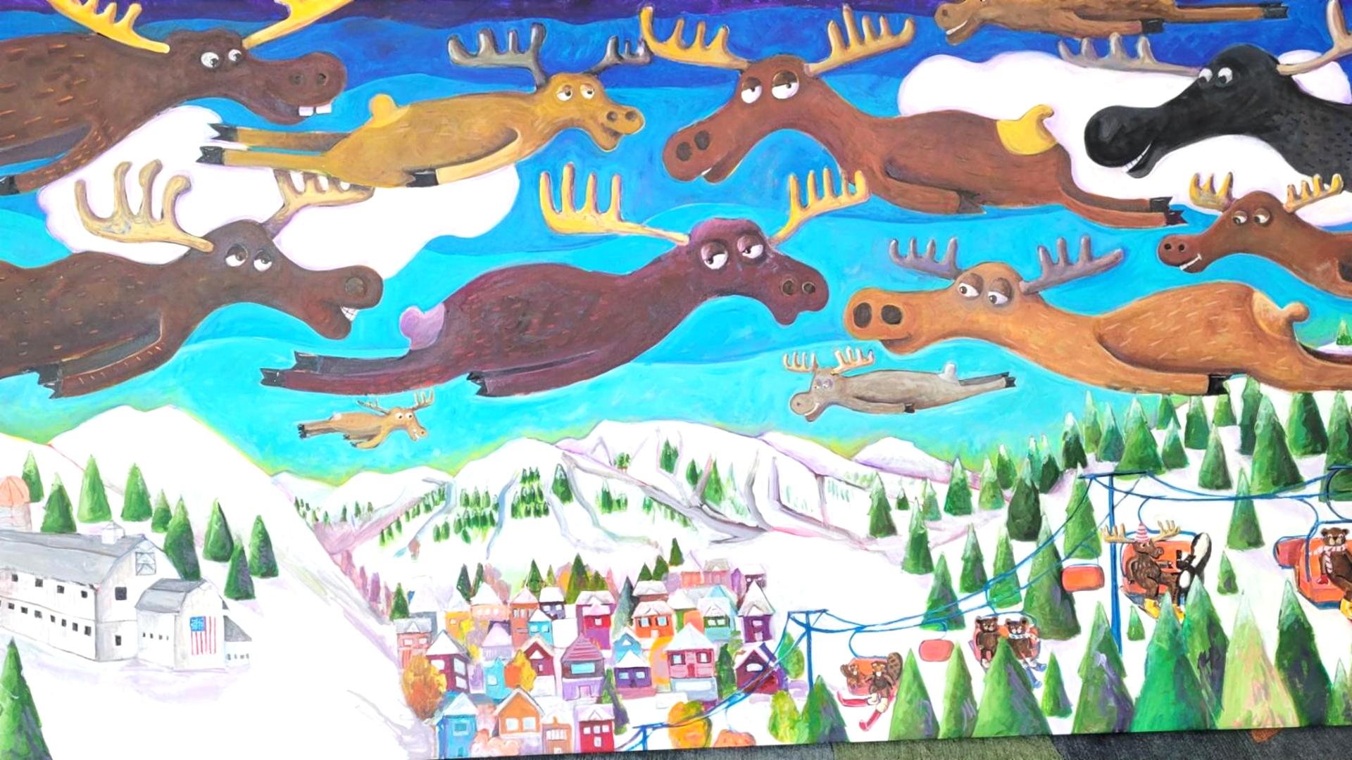 Local artwork brings playful mountain charm to your modern Park City retreat.
