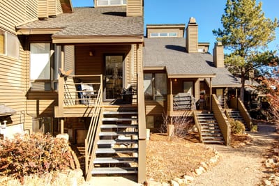 Step outside to a private deck and stairs that lead to the grounds and resort amenities.