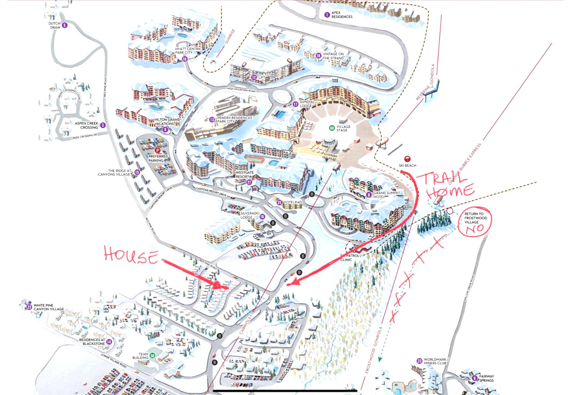 Zoomable resort map makes navigating the area simple for your group.