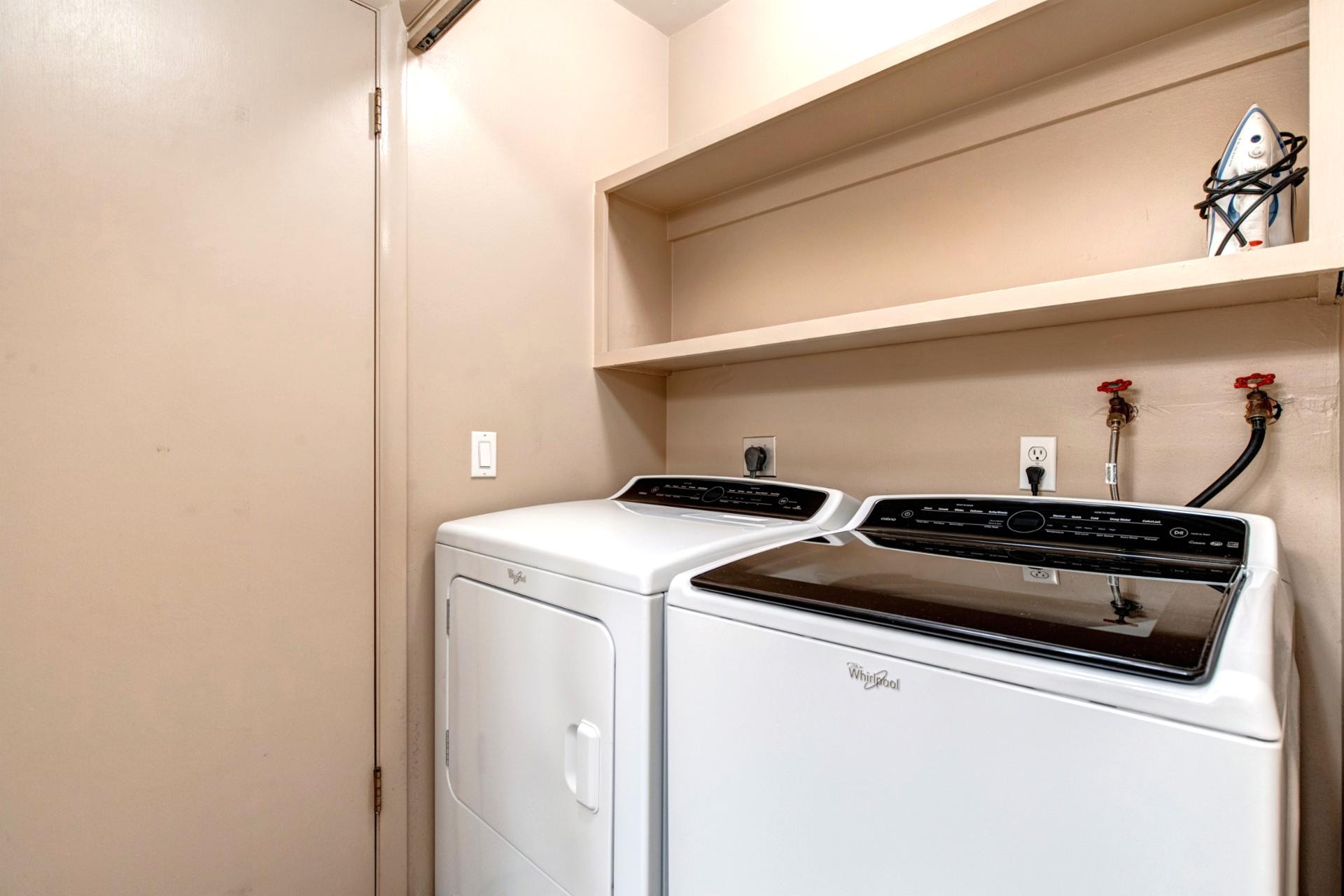 Full-size washer and dryer for your convenience during extended stays.