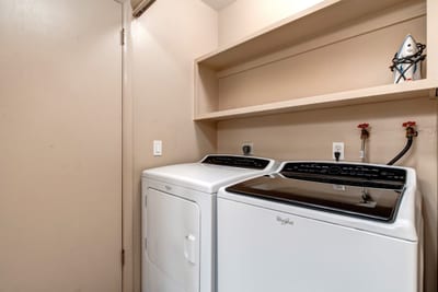 Full-size washer and dryer for your convenience during extended stays.