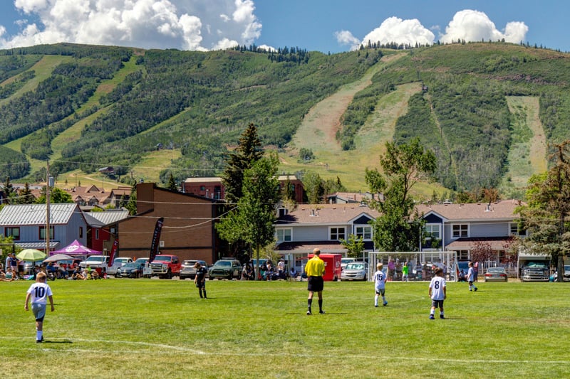 Local parks and recreational fields nearby offer space to play and explore.