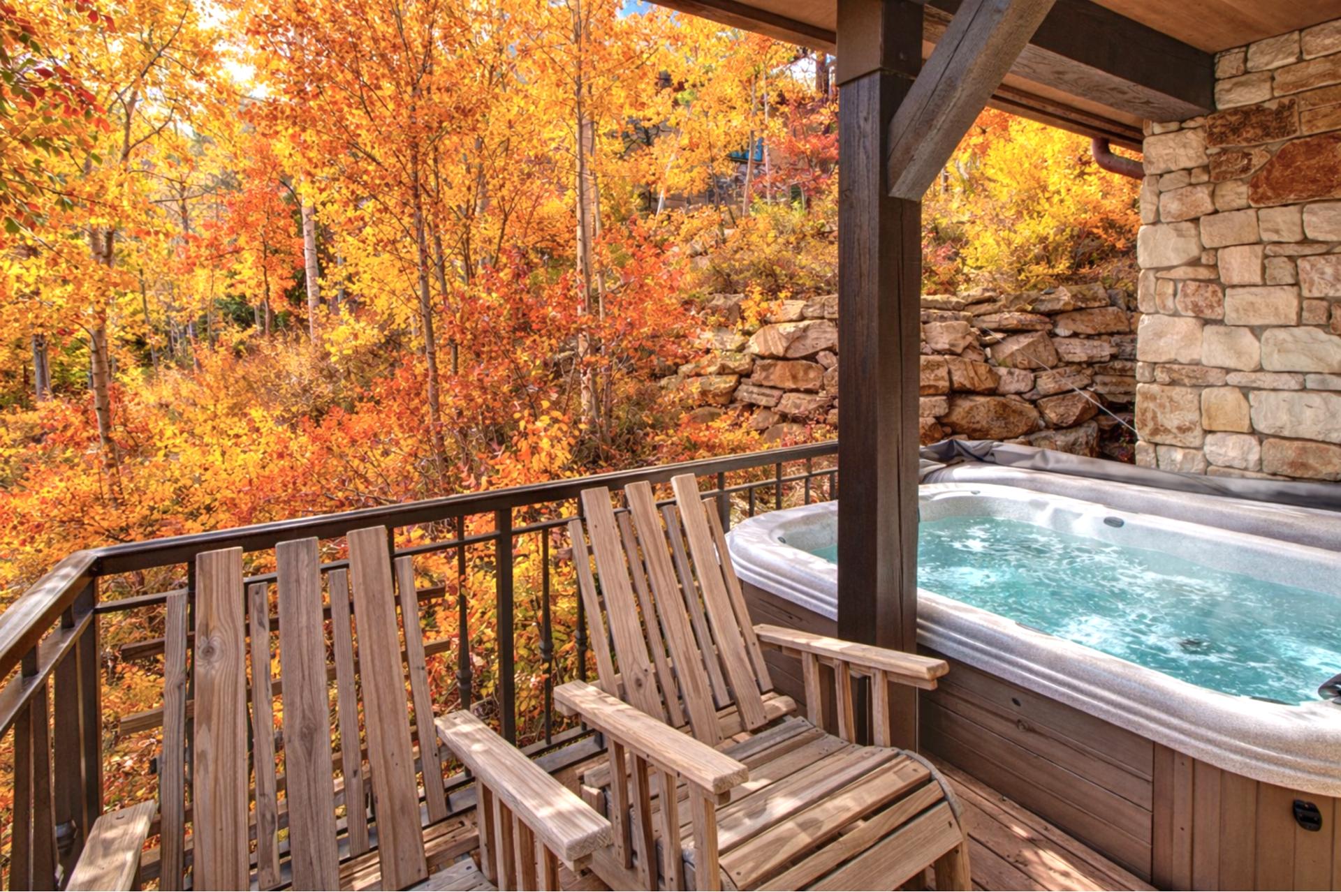 Soothing jets and a quiet mountain setting make this hot tub a favorite guest feature.