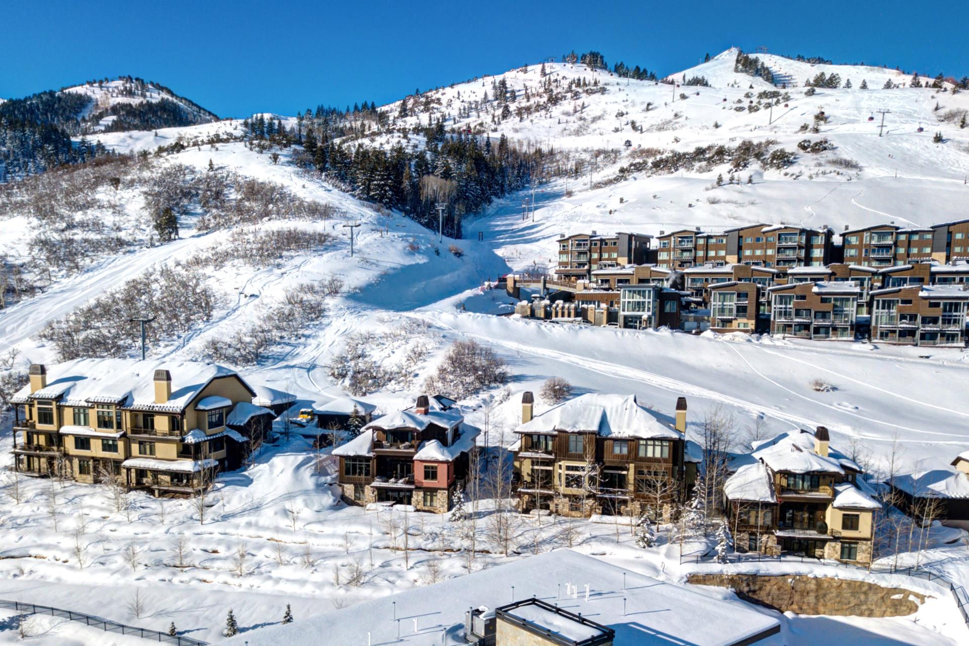 Elevated views of the slopes and lift lines. Your access to Park City starts here.