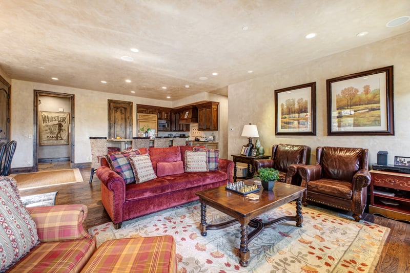 This generous layout keeps the whole group connected, whether you're watching a movie or playing cards.
