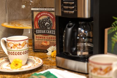 Brew a fresh pot before the first run; your kitchen coffee setup is ready for early mornings. VIN-14